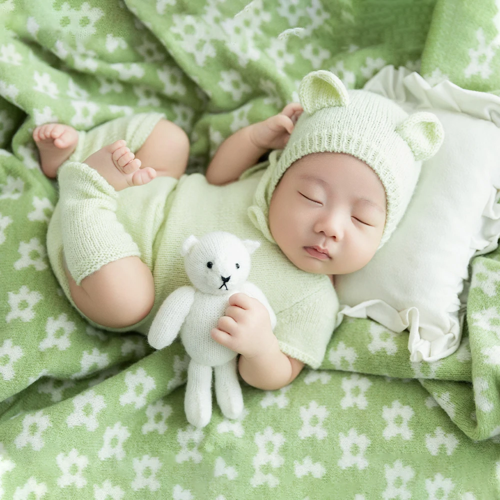 Зеленый реквизит для фотосъемки новорожденных - Фотография_2