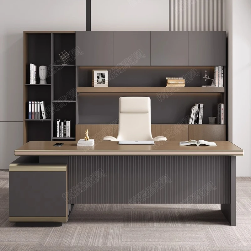 Дизайнерский деревянный стол для руководителей с поддержкой ног - Фотография_3