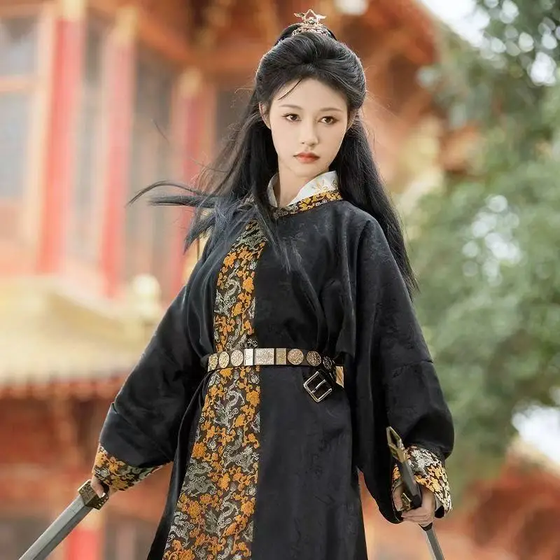 Оригинальный золотой тканый ханьфу для мужчин и женщин - Фотография_2