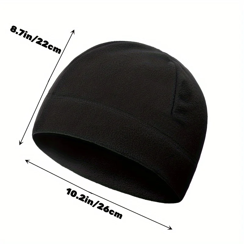 Ветрозащитная флисовая теплая шапка унисекс - Фотография_6