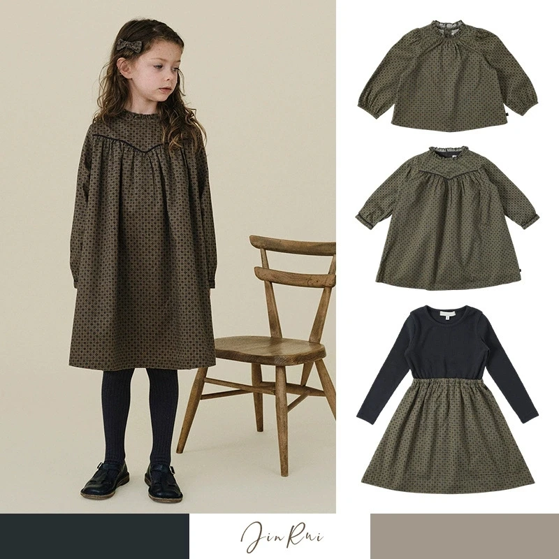 Весенне-осеннее новое французское платье для девочек