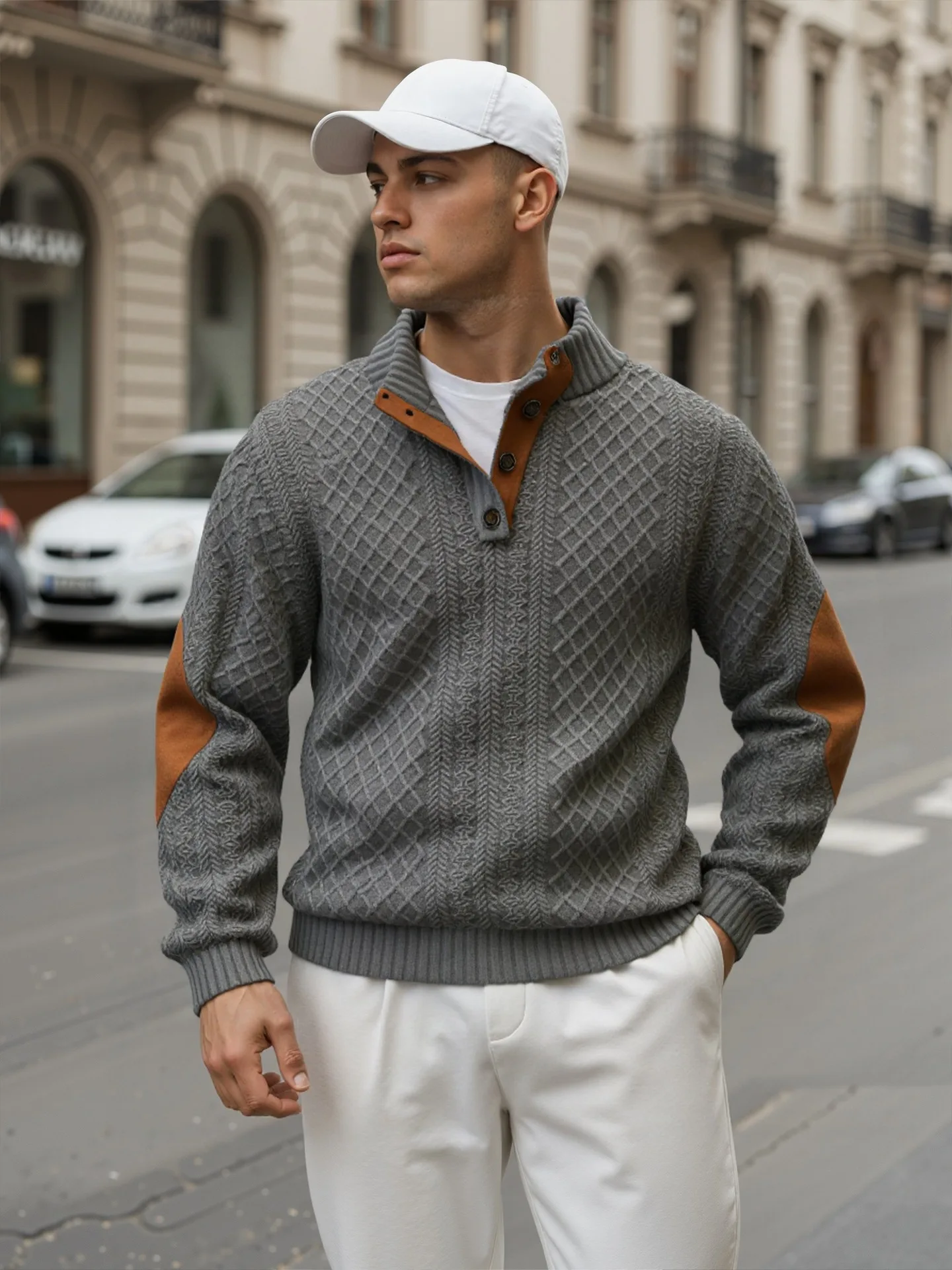 Мужская вязаная толстовка с капюшоном - Фотография_6