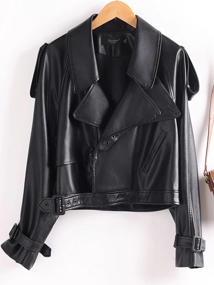 Новый женщины сплит кожа мотоцикл - Фотография_3