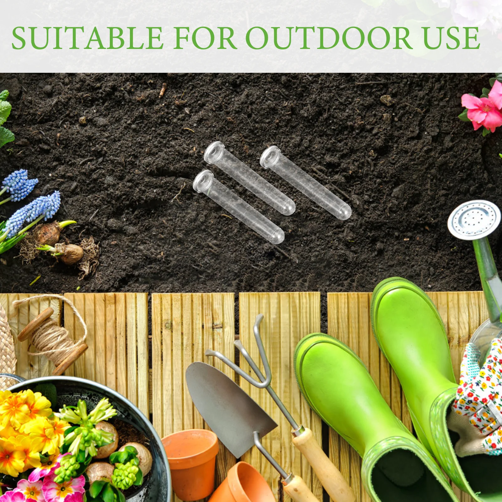 Прозрачные пластиковые трубочки для воды с одним стеблем цветка - Фотография_4