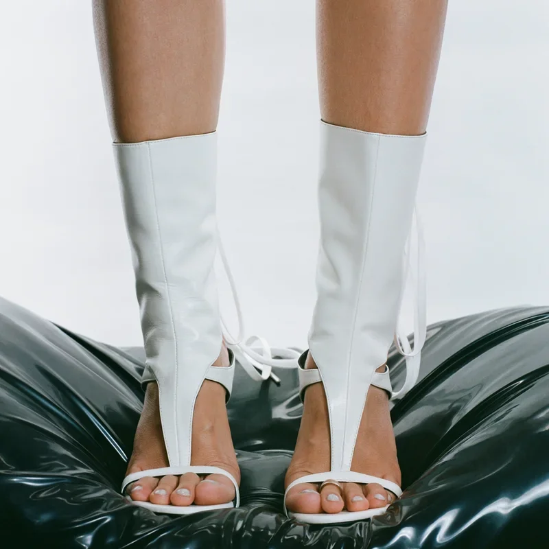 Кожаные сандалии mette one word с ремешком - Фотография_5