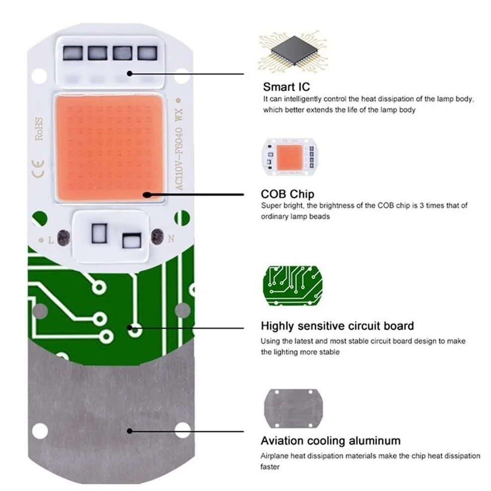 Cob led grow light lamp chip полный - Фотография_2