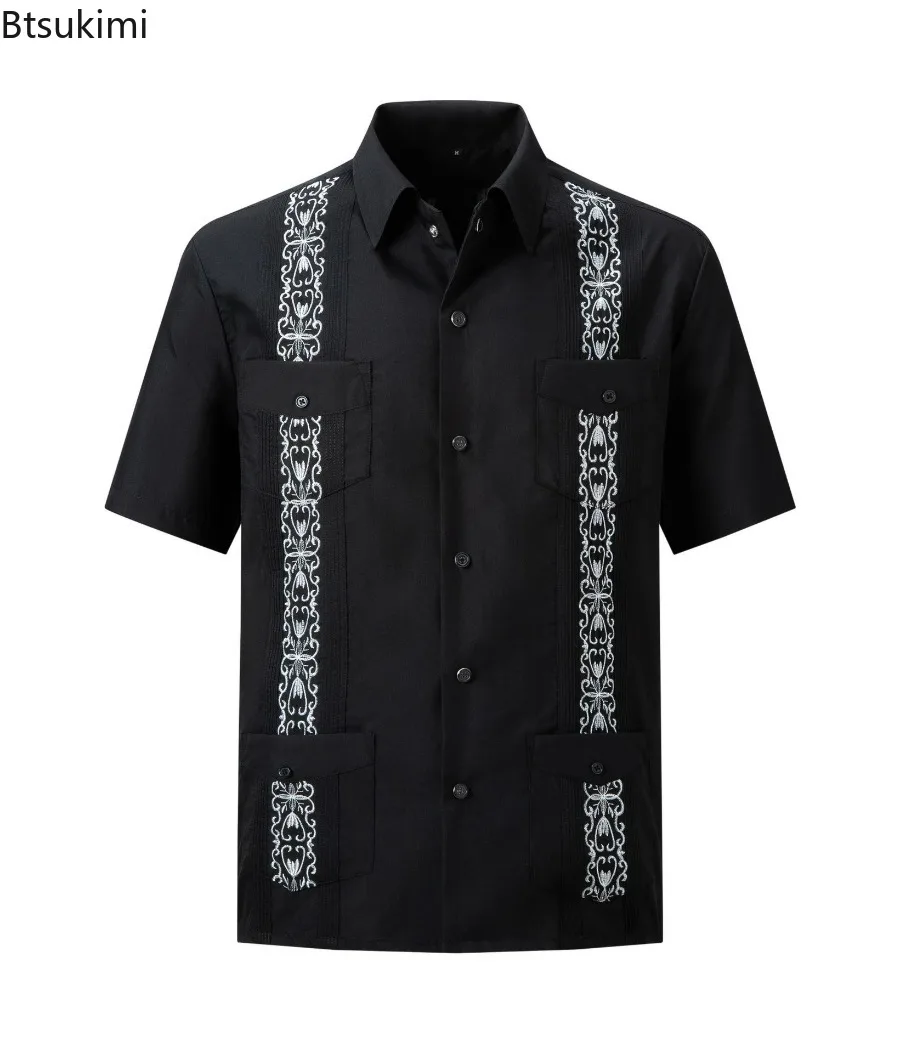 Новые мужские рубашки guayabera на молнии - Фотография_3
