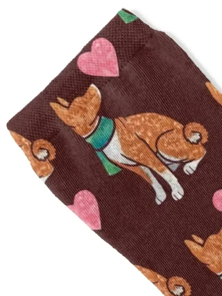 Акварельные носки basenji (красные) - Фотография_2