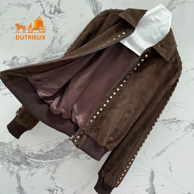 Года, зимняя тяжелая замшевая куртка с лацканами - Фотография_3