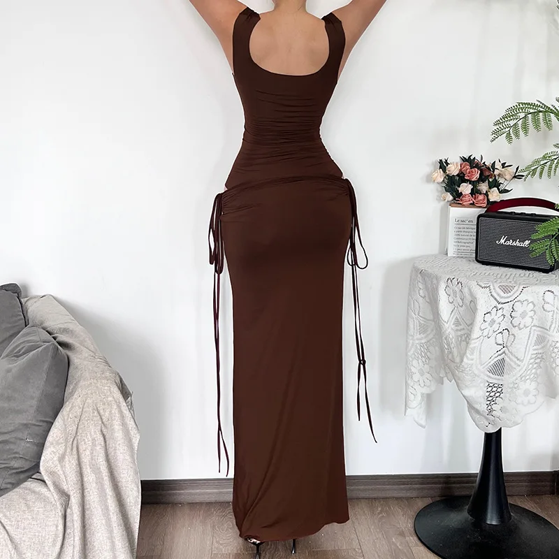 Кофейный цвет с вырезом лодочкой - Фотография_2