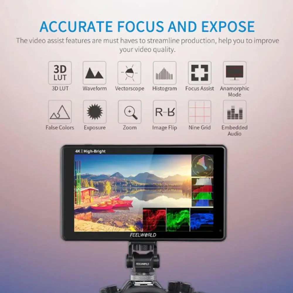 Feelworld lut6e полевой монитор dslr-камеры с сенсорным экраном - Фотография_2