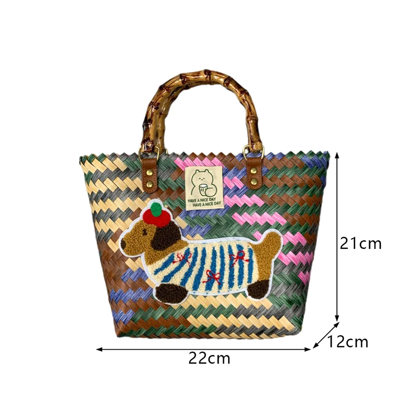 Ретро тканая сумка в полоску - Фотография_6