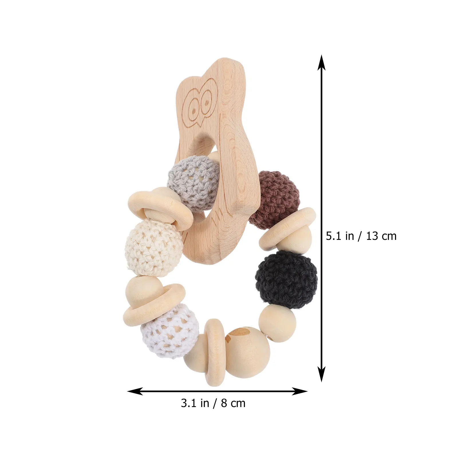 Буковая детская сова-погремушка-прорезыватель для зубов - Фотография_4