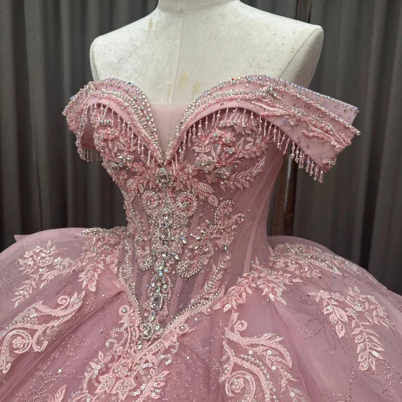 Блестящие розовые платья quinceanera