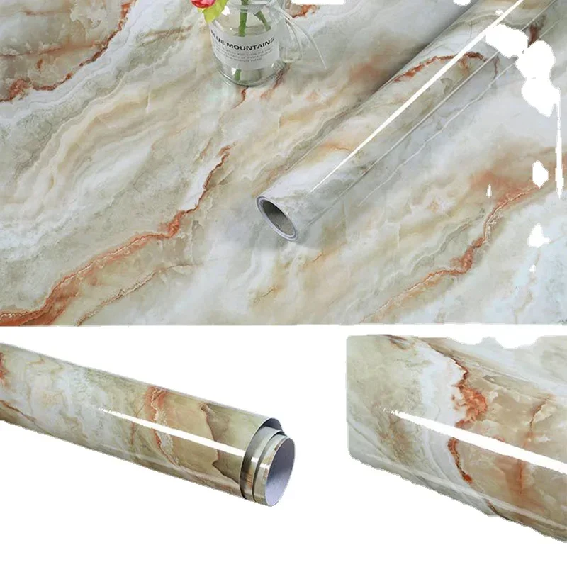 Мраморная кухонная маслостойкая пленка для плиты - Фотография_3