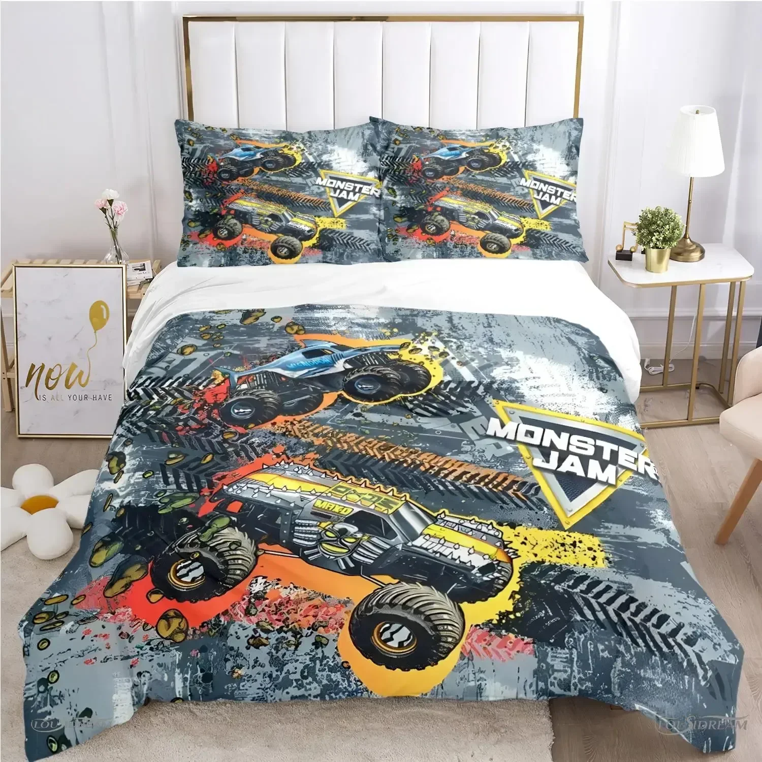 Всесезонный пододеяльник с рисунком monster truck - Фотография_5