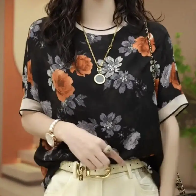 Летняя новая повседневная шифоновая рубашка с короткими рукавами - Фотография_4