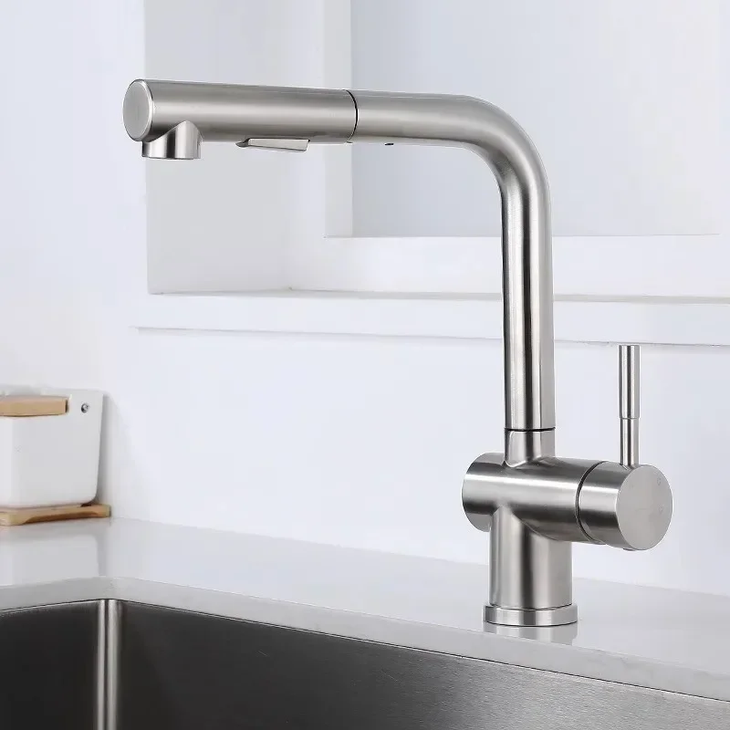 Матовый никель, кухонный смеситель - Фотография_3