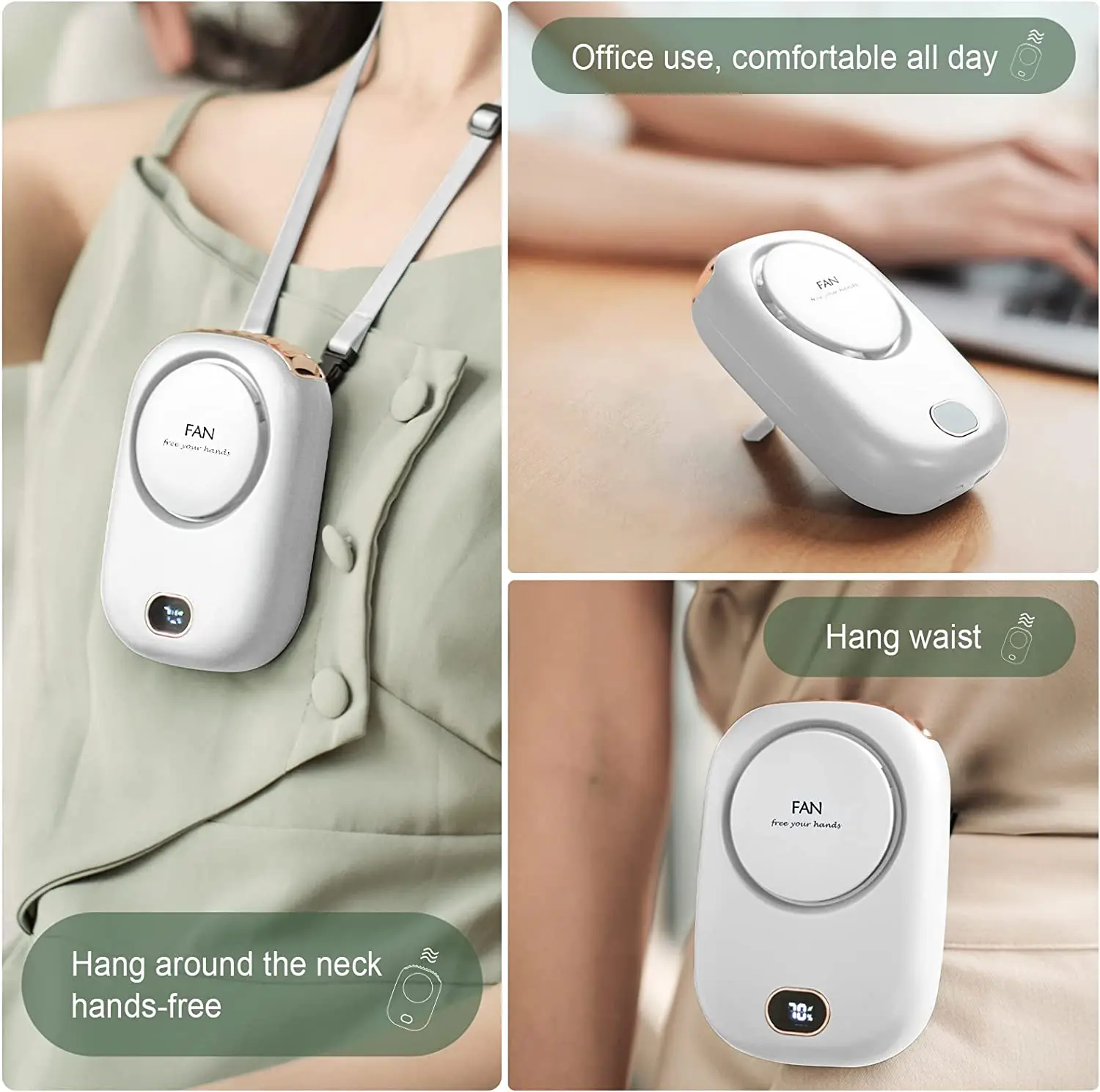 Портативный ленивый подвесной шейный вентилятор - Фотография_6