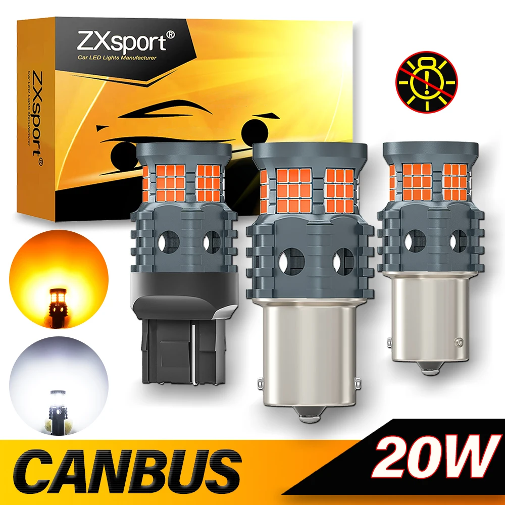 2 светодиодных фонаря p21w no hyper flash 1156 ba15s bau15s py21w t20 7440