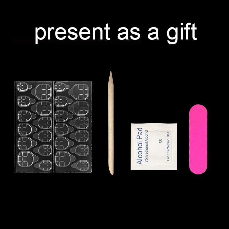 Квадратный пресс средней длины на ногтях с синими золотыми полосками - Фотография_6