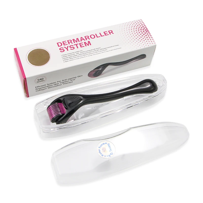 Фиолетовый, черный ролик derma roller из нержавеющей стали 540 - Фотография_2