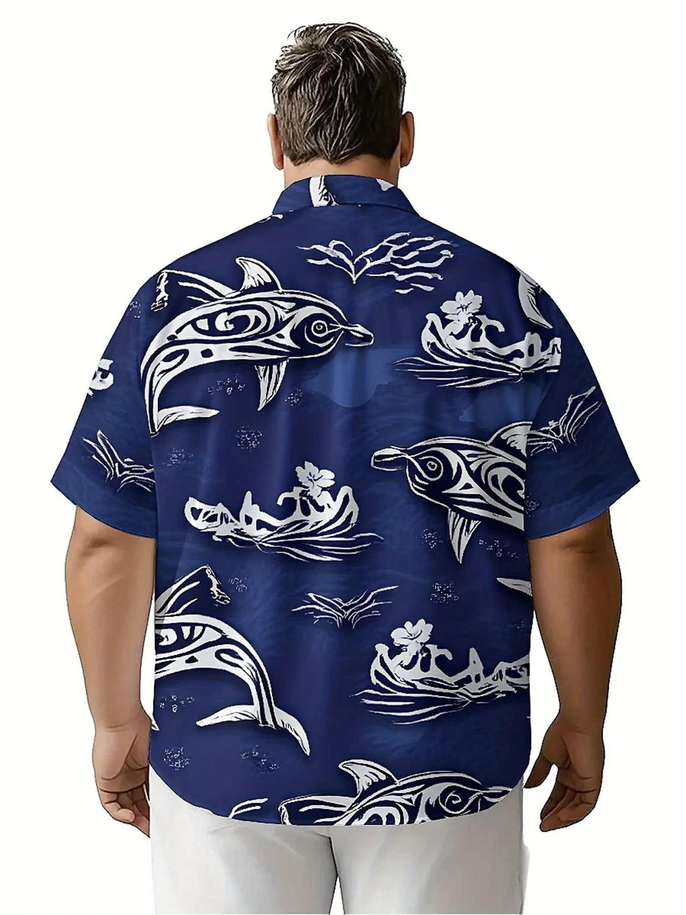 Мужские гавайские рубашки больших размеров с рисунком океанского эльфа - Фотография_5
