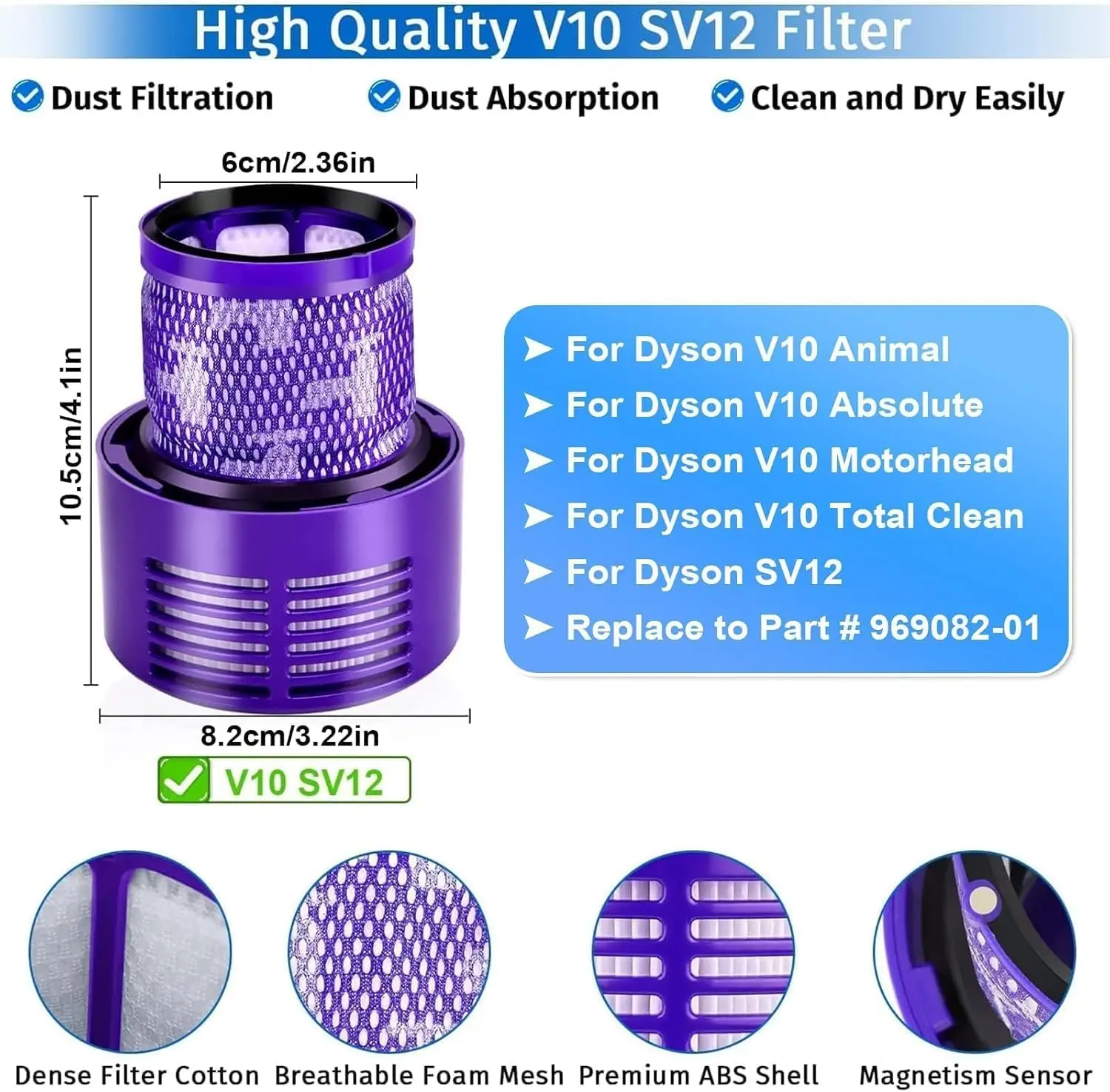 Для dyson v10 sv12 фильтр hepa - Фотография_3