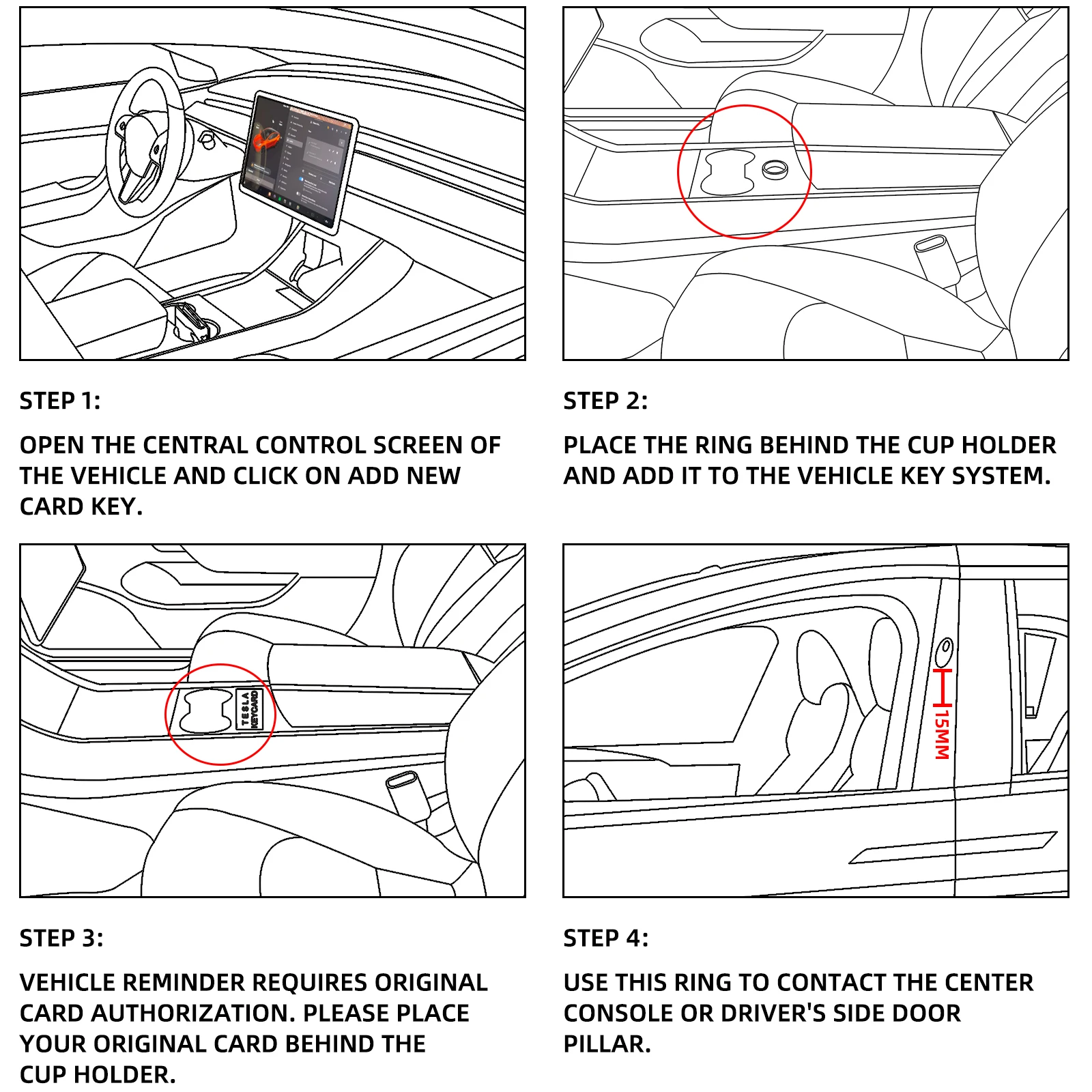 Rfid-керамический аксессуар для смарт-кольца tesla для tesla model 3/y/x/s - Фотография_2