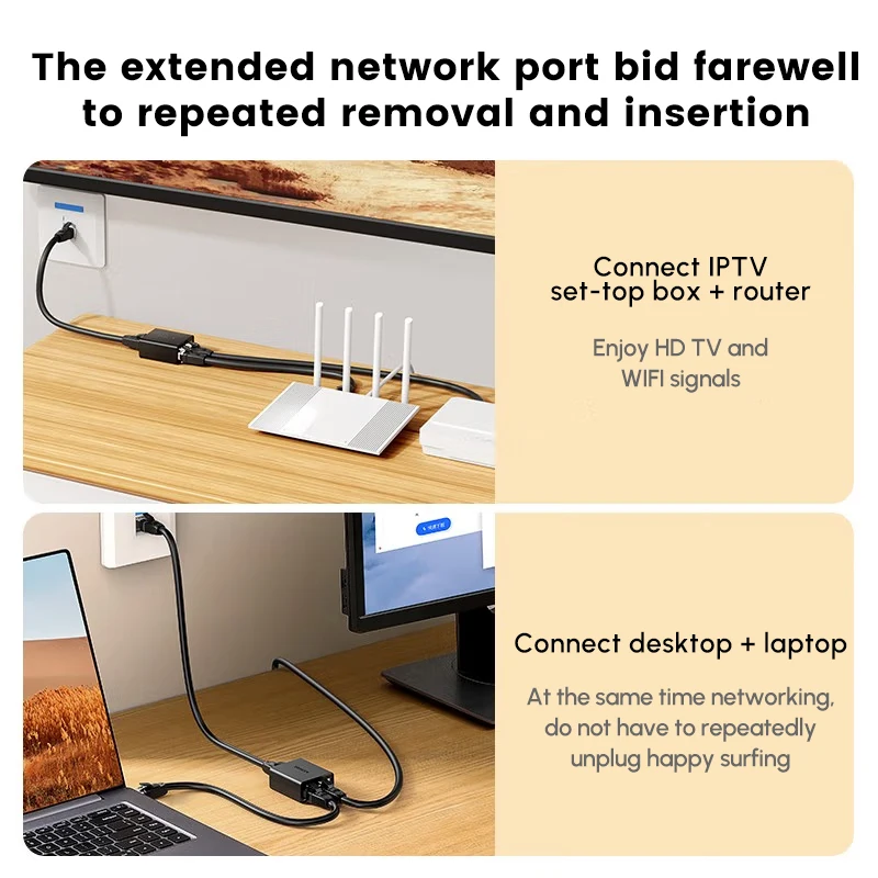 Ugreen rj45 ethernet-сплиттер 100 мбит/с ethernet-сплиттер от 1 до 2 - Фотография_4