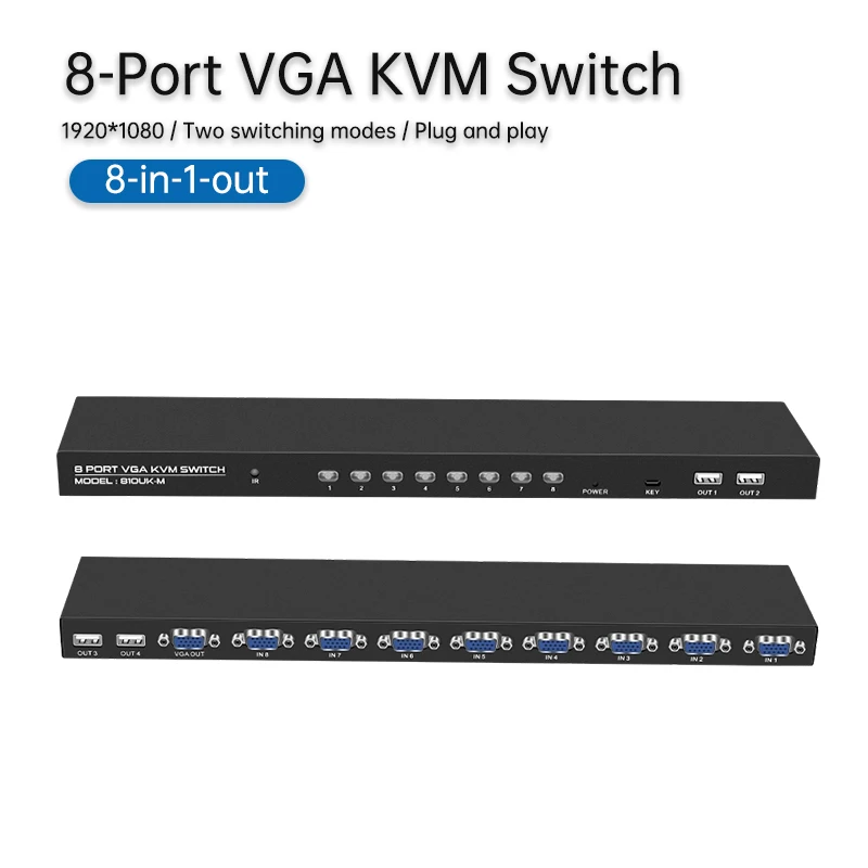 8-портовый kvm-переключатель vga