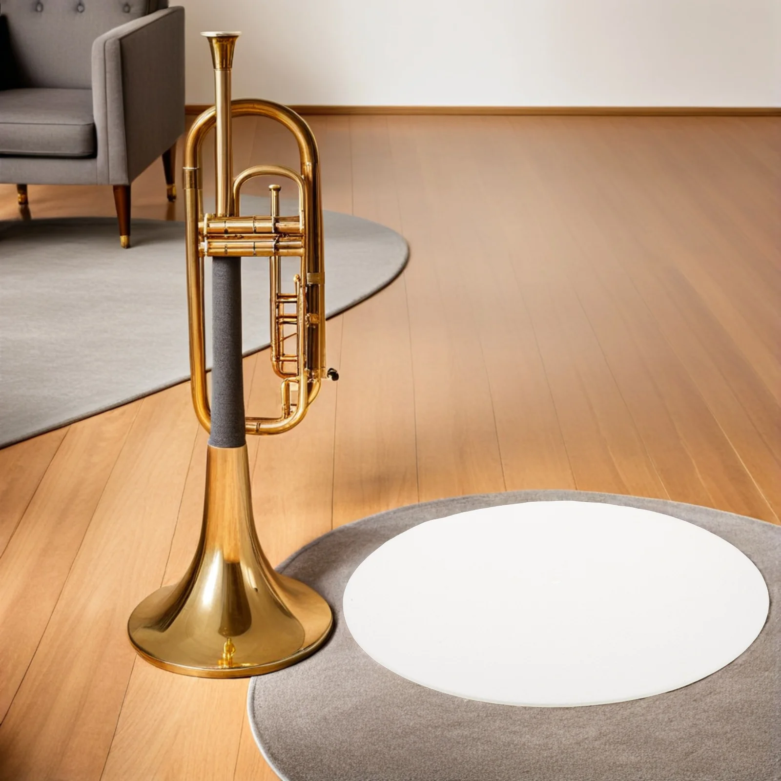 12-дюймовый белый фетровый коврик для проигрывателей виниловых пластинок - Фотография_3