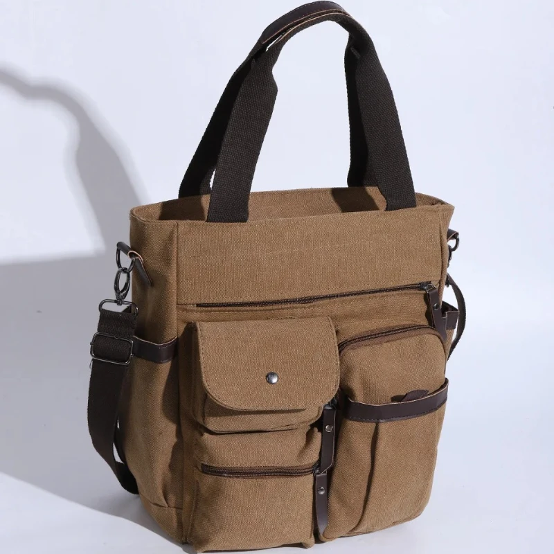 Мужские сумки портфель холщовая