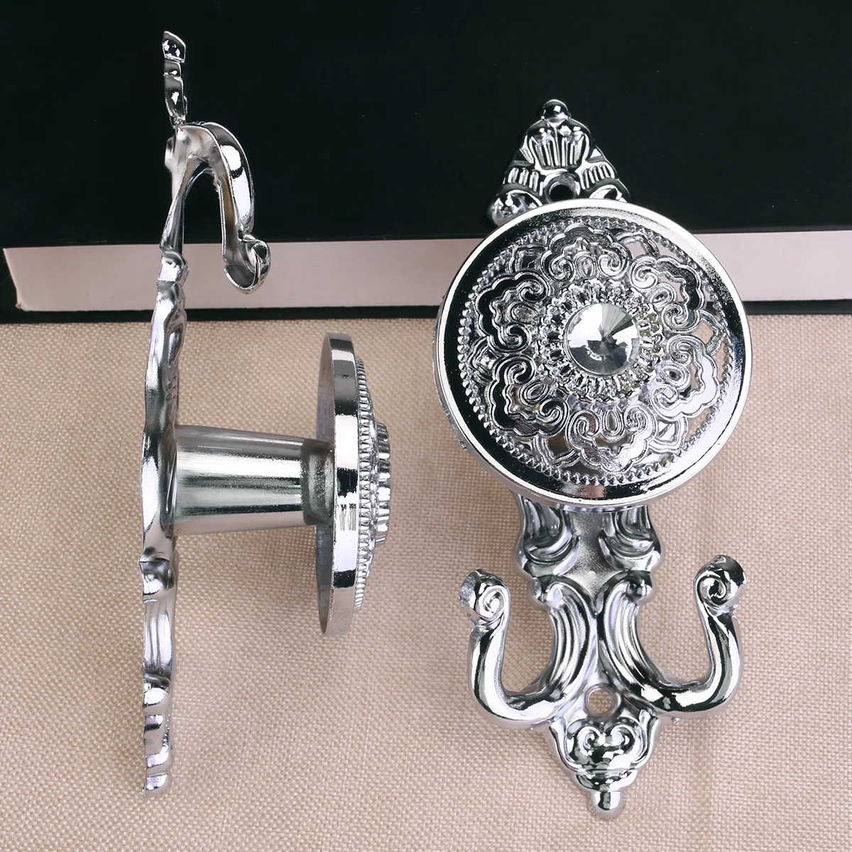 Матовые серебряные крючки для штор 16x4 см - Фотография_2