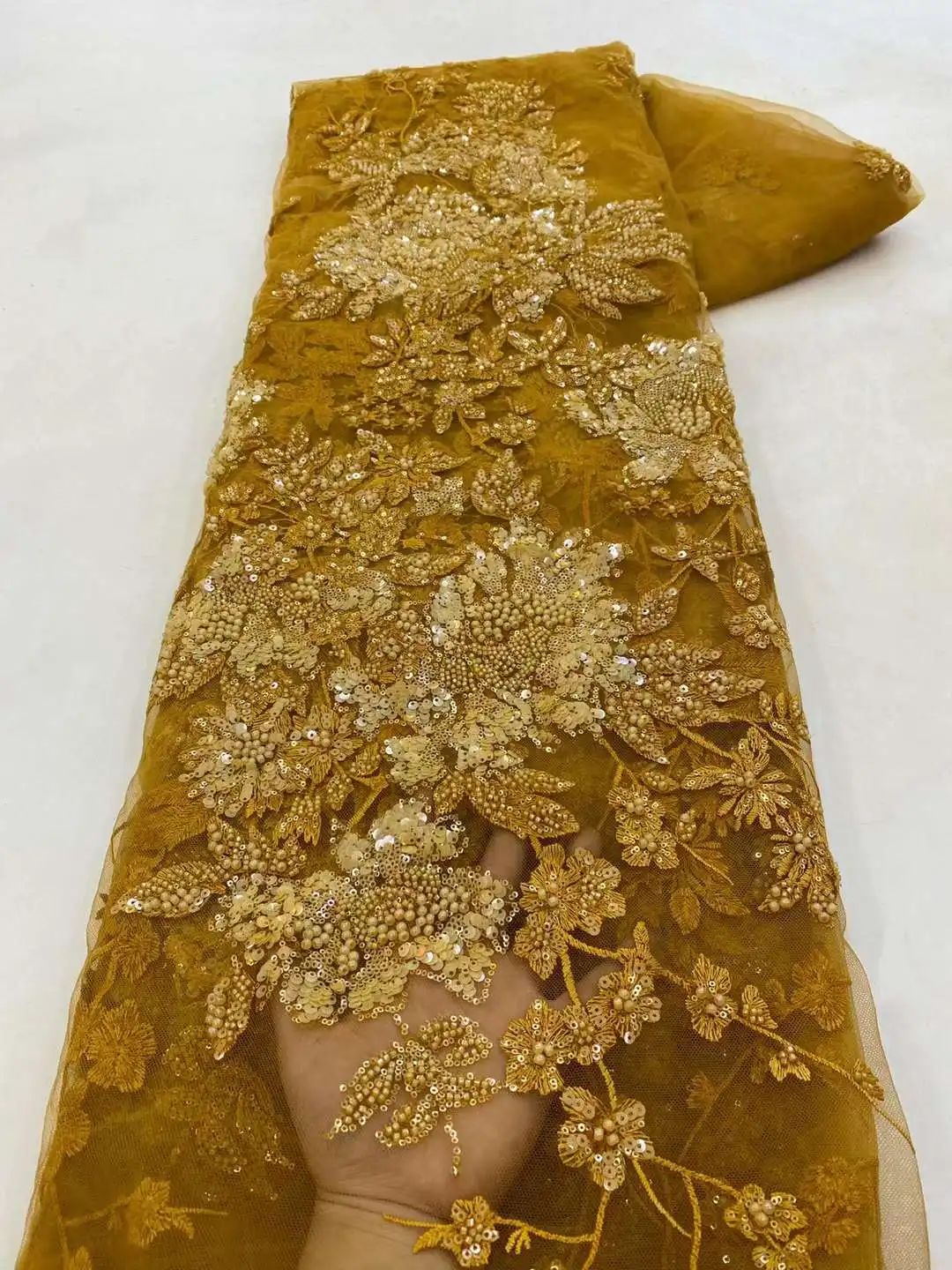 Роскошная кружевная ткань ручной - Фотография_2