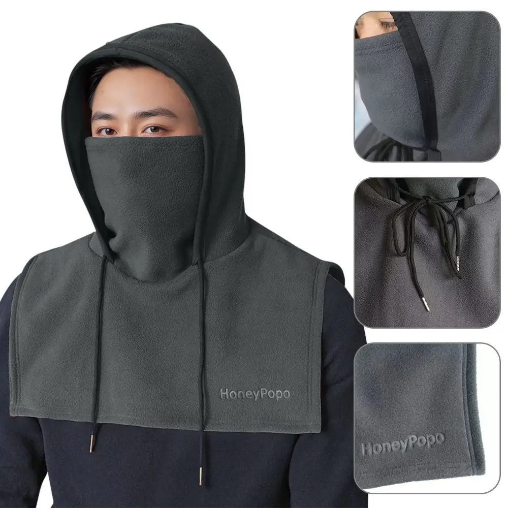 Модная флисовая зимняя интегрированная шапка - Фотография_3