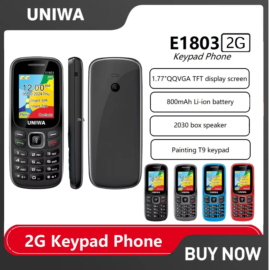 Uniwa e1803 2g клавиатура телефон мобильный телефон 1