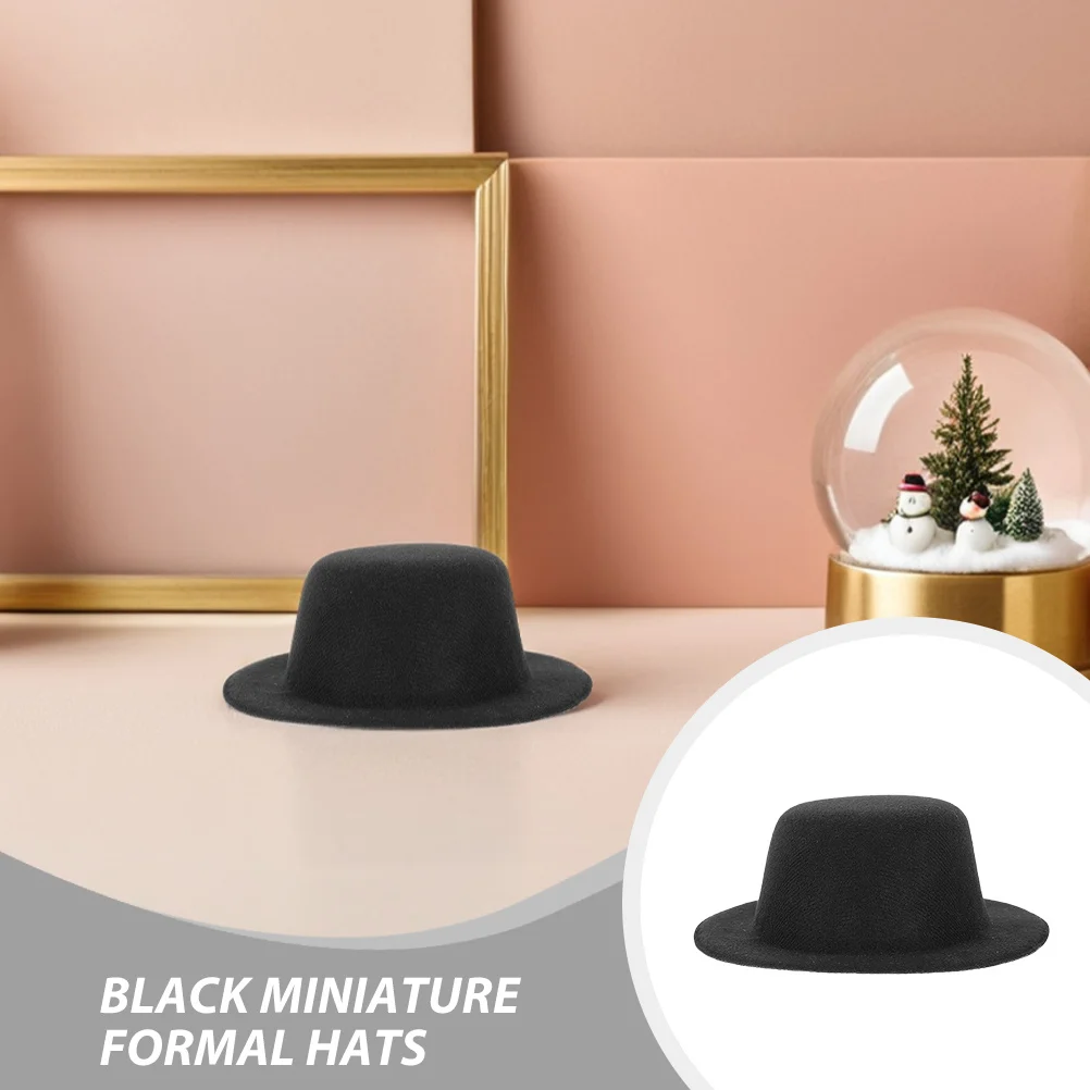Мини-цилиндры, крошечные черные фетровые шляпы для поделок своими руками - Фотография_2