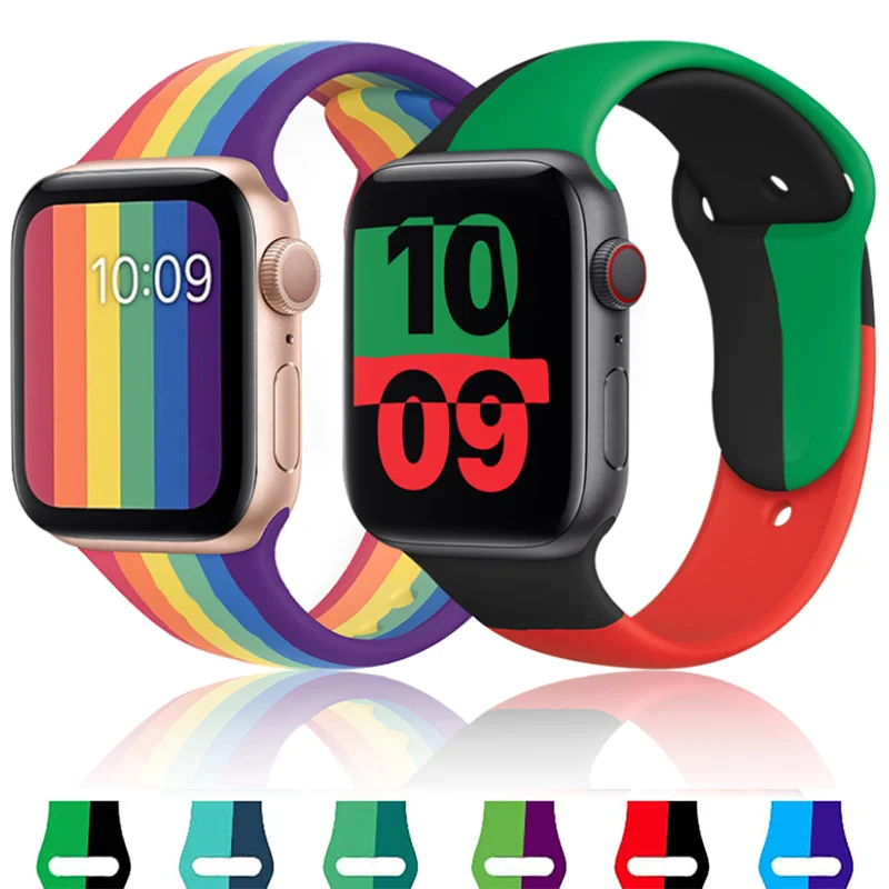 Цветной ремешок для apple watch