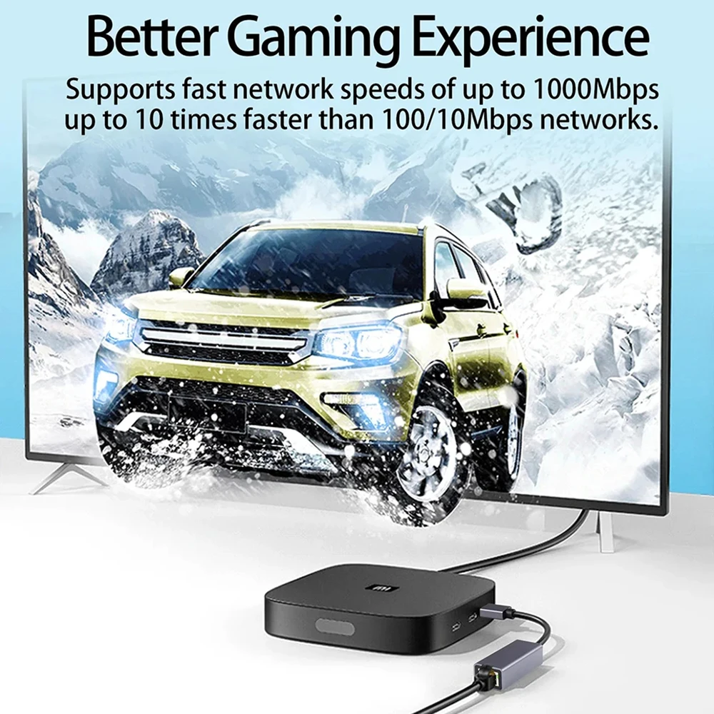 Usb type c проводной ethernet-гигабитный адаптер 1000 мбит/с usb3 - Фотография_4