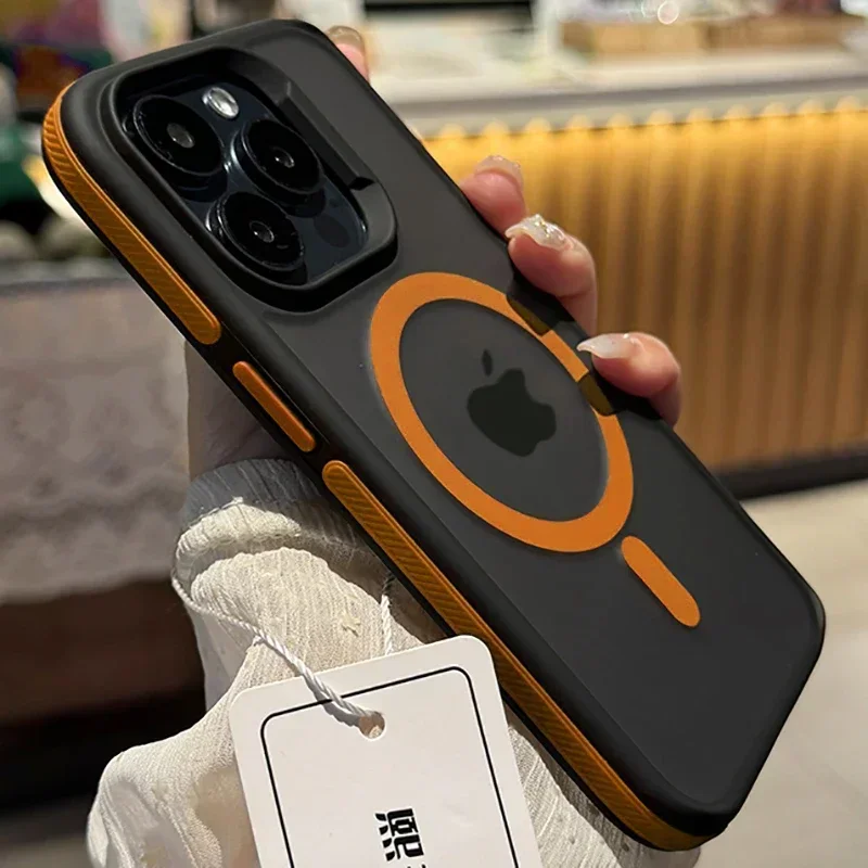 Новый двухцветный матовый магнитный чехол для телефона для iphone 16