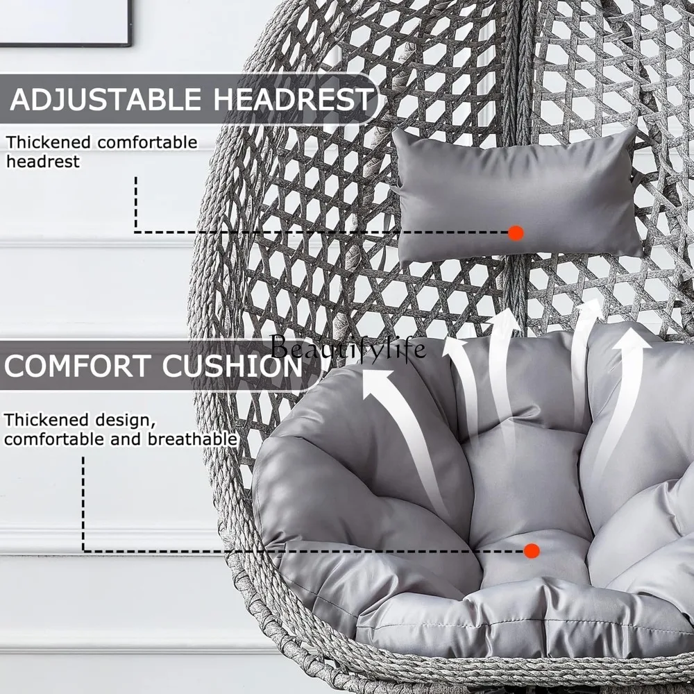 Подвесной стул-яйцо с подушками-подставкой - Фотография_5