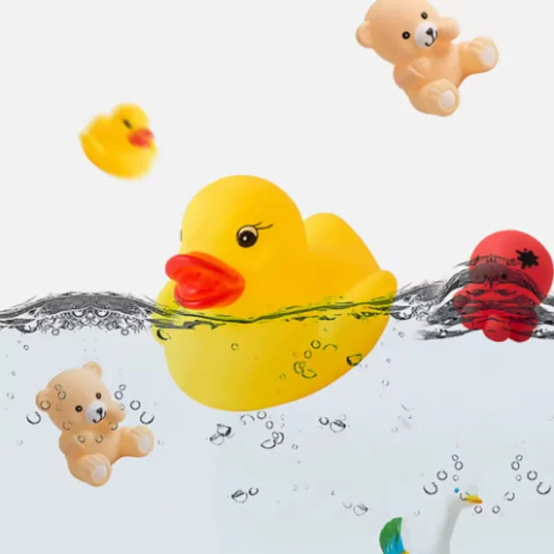 Резиновая утка, милые игрушки для плавания в воде для детей - Фотография_4