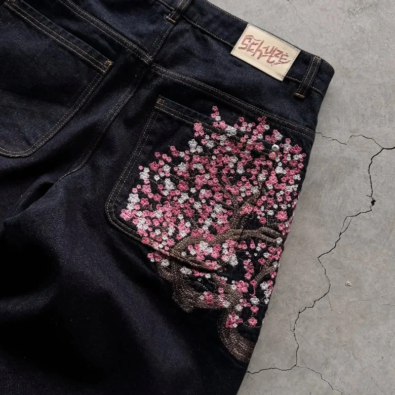 Y2k мешковатые джинсы cherry blossom