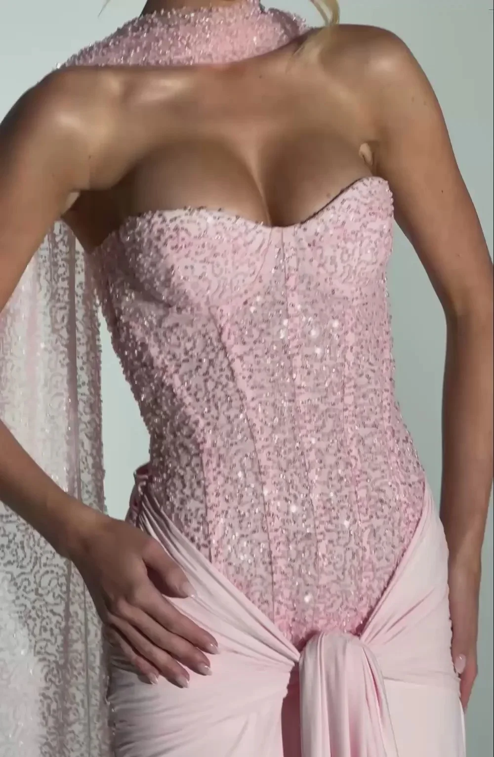 Мила без бретелек без рукавов свадебные - Фотография_3