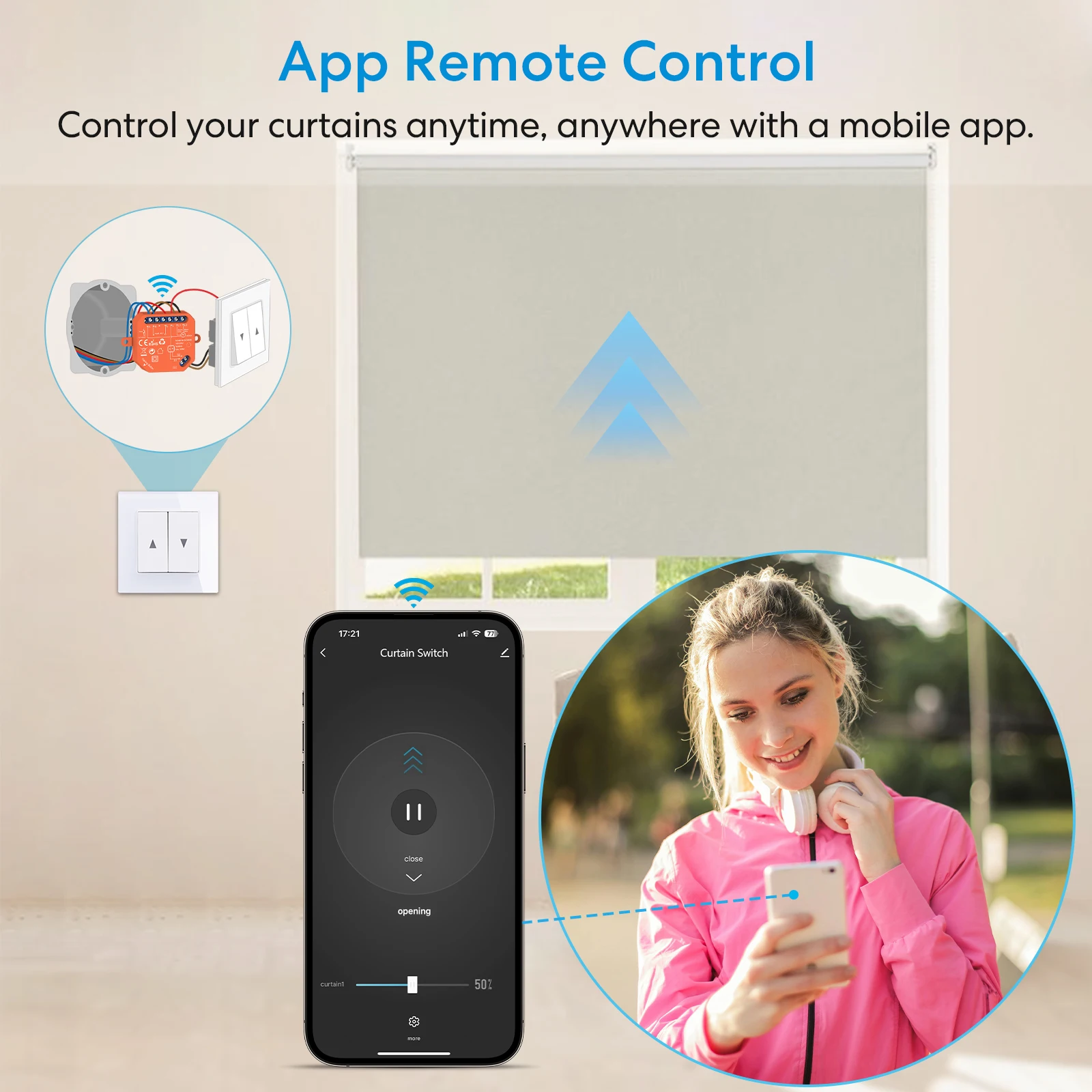 Zigbee рольставни жалюзи переключатель - Фотография_3