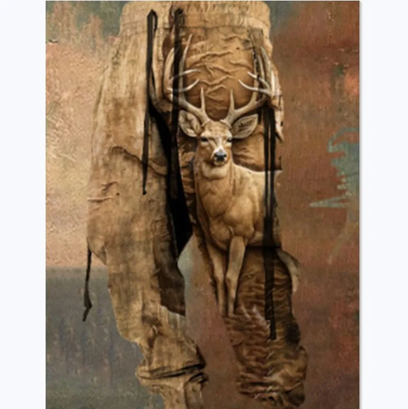 Длинные мужские спортивные штаны с граффити и шнурком - Фотография_5