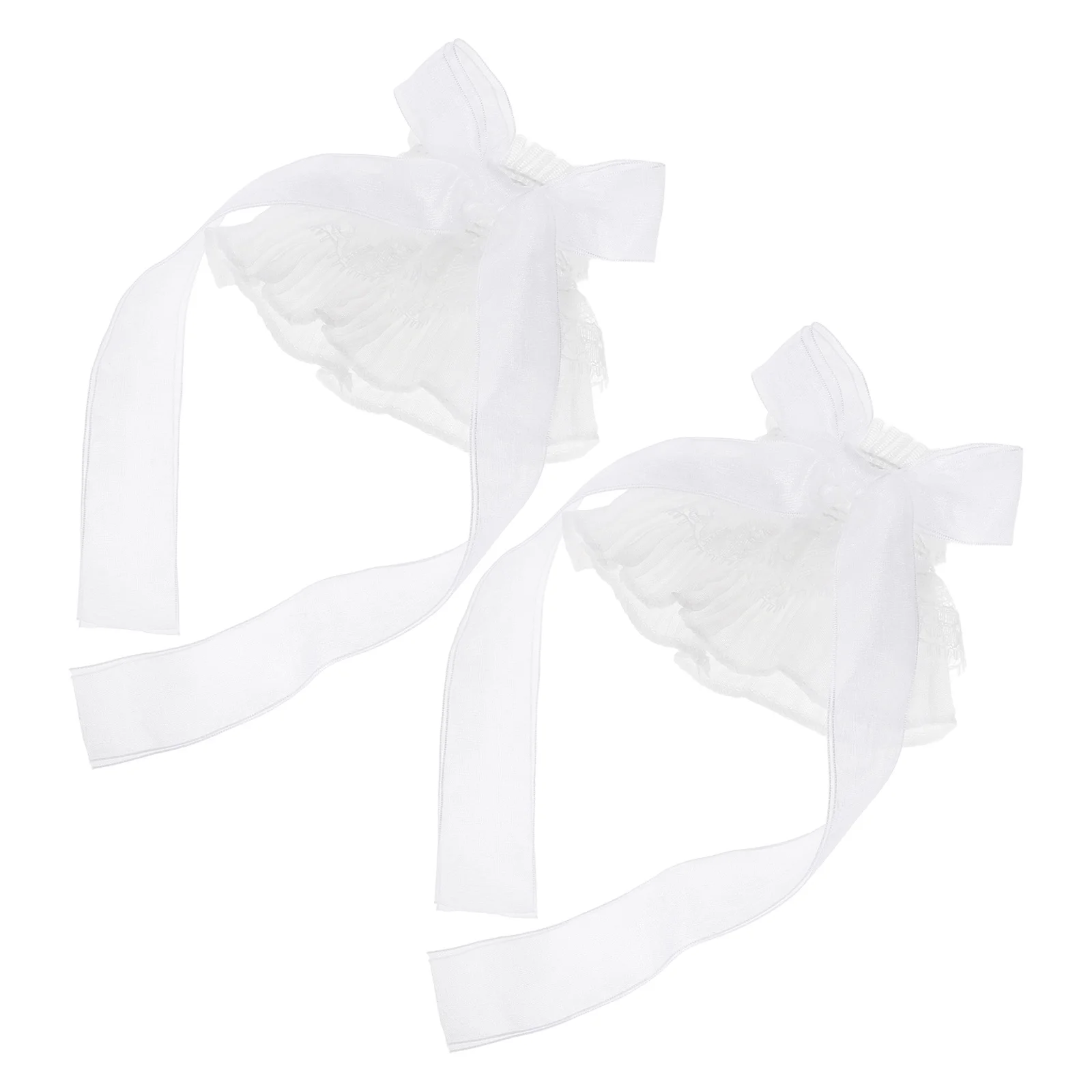 1 пара кружевных манжет на запястья с рюшами из полиэстера - Фотография_6