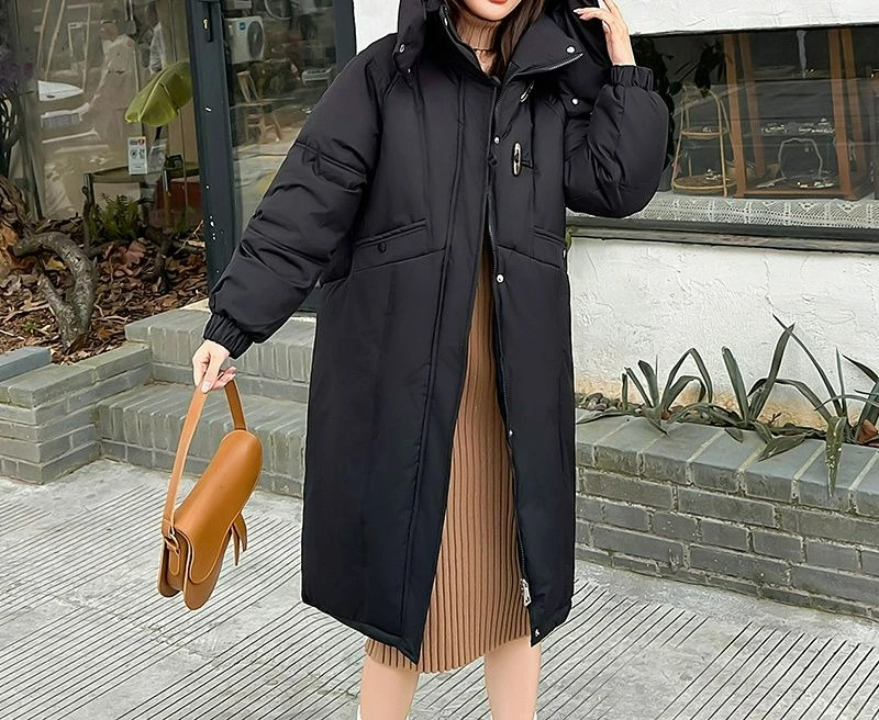 Новая зимняя длинная хлопковая куртка для женщин - Фотография_5