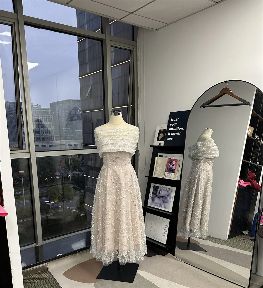 Bella champagn тюлевые вечерние - Фотография_5